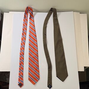 Brooks Brothers ties, Striped Orange and Navy and Gold stripe